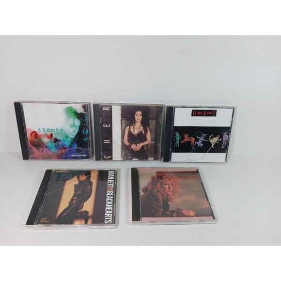 Mixed CD Lot Of 5 Alanis Morissette Cher Bette Midler Joan Jett Heart - Picture 1 of 5